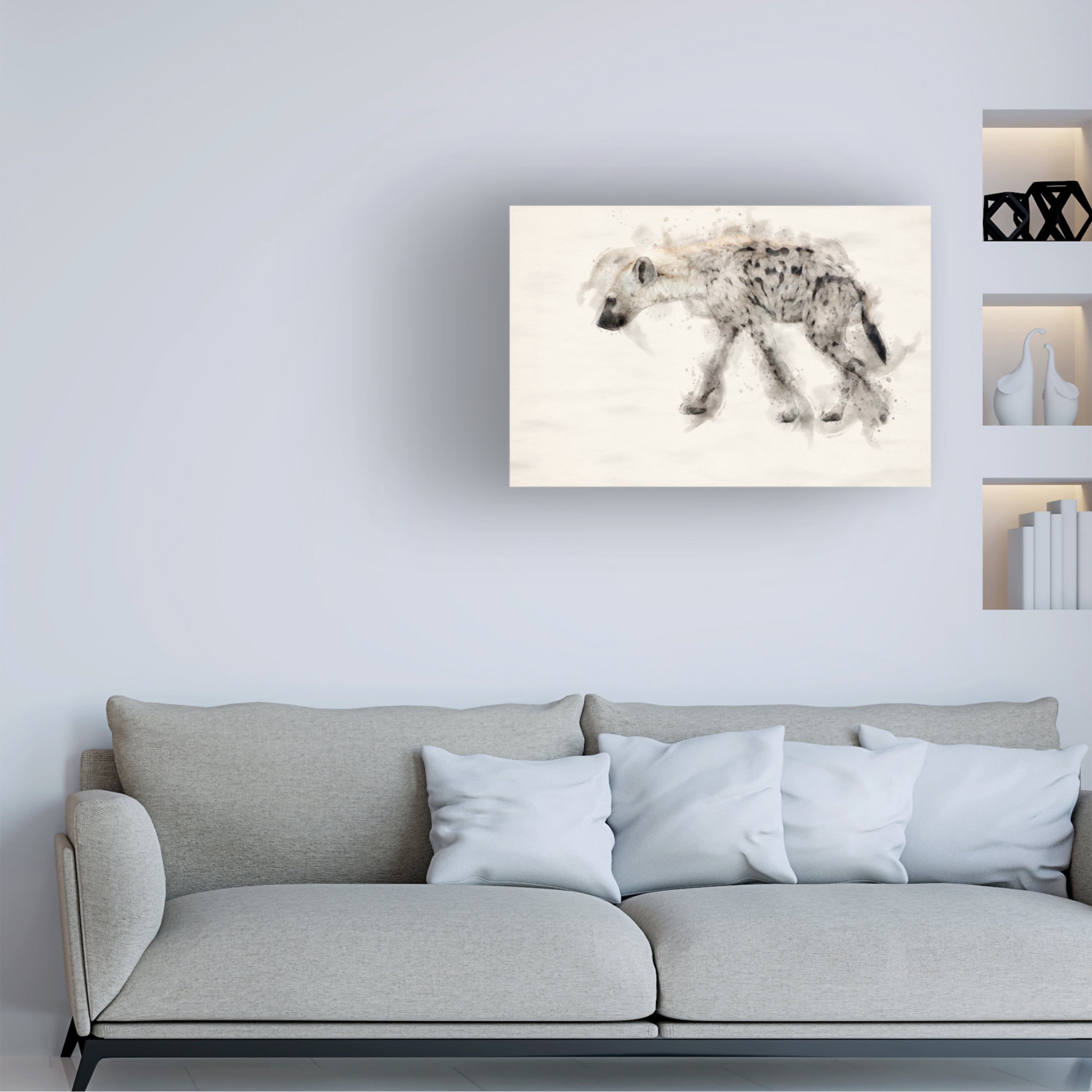 Trademark Fine Art Arno Du Toit Abstract African Hiena Watercolor Art Canvas Wall Art