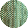 thumbnail image 1 of Ahgly Company Indoor Round Oriental Turquoise Blue Traditional Area Rugs, 8' Round, 1 of 4