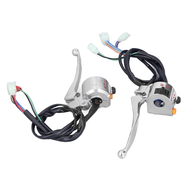 VOBOR, 2 uds., Interruptor de Manillar de Freno de Tambor de Motocicleta de 22mm, reemplazo de Plata de aleación de Aluminio Izquierdo y Derecho para botón de Manillar de Motocicleta JH70 JH90
