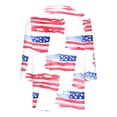 thumbnail image 4 of Xdegoge Patriotic Shirts for Women 4th Of July Tops USA American Flag Heart Stars and Stripes V Neck Three Quarter Sleeve Casual Lightweight Summer Independence Day Graphic Tees, 4 of 7