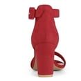 thumbnail image 3 of BLISSFUL STEP Women's Shoes Ankle Strap Block Heel Buckle Open Toe Sandals Red 8.5, 3 of 9