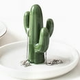 thumbnail image 4 of Ceramic Cactus Jewelry Tray Organizer Elegant Ring Holder Dish for Necklace Earrings Trinket Display Desk, 4 of 7