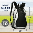 thumbnail image 5 of Large Sports Backpack with Mesh Pockets Set of 10, Bulk Pack - Perfect for School, Office, Outdoor Sports - Grey, 5 of 5