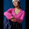 thumbnail image 4 of Camisetas Henley de Larga para Mujer, -Otoño 2025, de Punto Acanalado con Botones, Corte Entallado, Blusas Básicas Informales. Rosa Roja L, 4 of 7