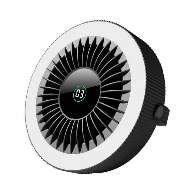 SDNall Outdoor Portable Fan with Digital Display, Large Box Fans for Household Use, Multi-Scene Hanging Tripod Fan for Camping, Humidifying and Leafless Design with 6 Speeds