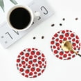 thumbnail image 4 of Gaeub Cartoon Ladybug Print 4 Pcs Leather Coasters for Drinks ,Drink Coasters Sets,Drink Table Cup Coasters for Living Room Kitchen Coffee Decor-Round Shape, 4 of 6