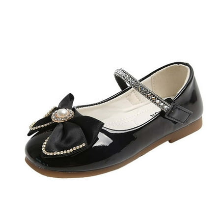 

Honeeladyy Baby Girl Children s Princess Bow-knot Shoes Soft-soled Anti-collision Soft-soled Small Leather Shoes
