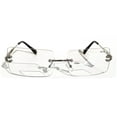 thumbnail image 2 of Men Metal Rimless Anti Blue Clear Lens BIFOCAL Reading Glasses - Computer UV Protection Reader +2.00, 2 of 4