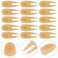thumbnail image 2 of SHISUYAN 15Pcs Bamboo Golfs Divot Forks Portable Divot Tools Fairway Trimmer (Khaki), 2 of 9
