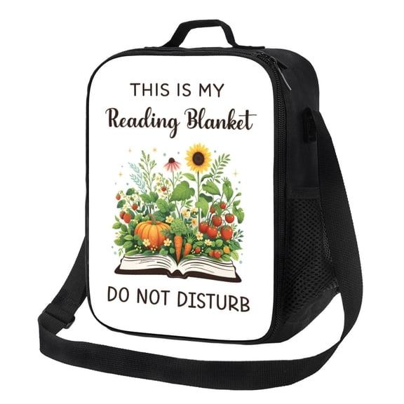 Book Lover Lunch Bag Insulated Thermal Box with Shoulder Strap & Handle for Work and Picnic
