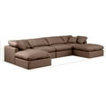 thumbnail image 3 of Meridian Furniture Indulge 140" Brown Vegan Leather U-Shaped Modular Sectional, 3 of 8