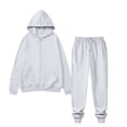 thumbnail image 6 of Costeam Women Zip Up Hoodie Sweat Suit Long Sleeve Full Zip Hooded Jacket Jogger Pants 2 Piece Outfit Fleece Lined Soft Relaxed Fit Solid Color Tracksuit with Pockets for Loungewear Daily Wear, 6 of 9