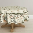 thumbnail image 6 of Christmas Tablecloth 60×60 Inch Round, Christmas Trees Ball Ornaments Washable Table Cover for Party Picnic Dinner Decor, 6 of 6