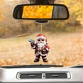 thumbnail image 2 of Xihbxyly Colgante de Papá Noel, Diseño de Impresión a Doble Cara, Material Acrílico, Ideal para Decorar El Árbol de Navidad, El Coche o El Móvil, Un Regalo Original, Duradero y Ligero, Incluye Un Col, 2 of 3