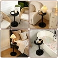 thumbnail image 6 of Dznils Small Round Wood Side Table, Modern Drink End Table, Coffee Table with Wood Base, 22"H, Black, 6 of 11