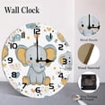 thumbnail image 4 of ZXCXRQFa Cute Elephant Silent Non Ticking Battery Operated Clock Vintage Round Clocks or Garage Basement Restaurant Workshop Wall Art 10inch, 4 of 7