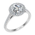 thumbnail image 2 of Oryn Jewel 1.6 Ct Round Cut Lab-Created Diamond Engagement Ring - 14K White Gold Over Solitaire with Hidden Halo for Women - Elegant Wedding Band for Her - Perfect Gift for Her on Any Occasion, 2 of 6