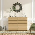 thumbnail image 5 of Dresser for Bedroom, 23.6''W 4 Drawer Dresser, Wood Nightstand for Bedroom, Modern Closet Drawers Stackable Storage Cabinet for Entryway, Small Dresser Drawer Chest for Hallway, Office, Oak, 5 of 5