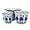 Blue & White - Round Fluted, variant on Galt International Blue & White Floral Porcelain Ceramic Decorative Flower Pot 8"/6"/4.5" Garden Pots Chinese Asian Design - Set of 3 Cylinder Fluted Edge