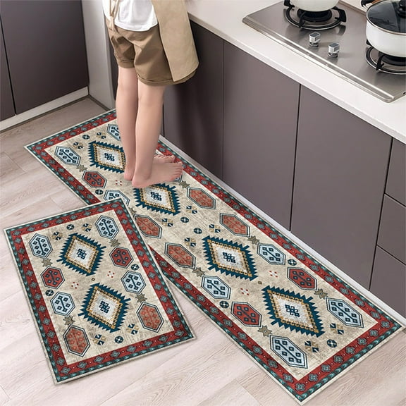 Upgraded Anti Fatigue Kitchen Mats, Cushioned Memory Foam Kitchen Rug, Non Slip Kitchen Runner Rug Carpet, Waterproof Kitchen Sink Area Rug Comfort Standing Mat for Kitchen Laundry 16"X24" 16"X47" A