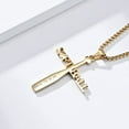 thumbnail image 3 of PAMTIER Unisex Stainless Steel Hip Hop Hollow Sport Baseball Engravd Letter SOFTBALL Cross Pendant Amulet Crucifix Necklace Gold Free Chain, 3 of 5