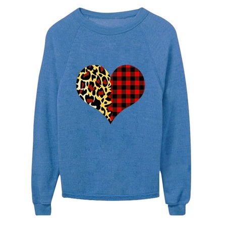 

Women s Valentine Heart Graphic Tshirt O Neck Loose Sweater Long Sleeve Casual Blouse Top Corset Tops Ladies Sexy Fall Winter Going Out Y2k Tunic Tees Blouses Adult Tops for Women Pleasure