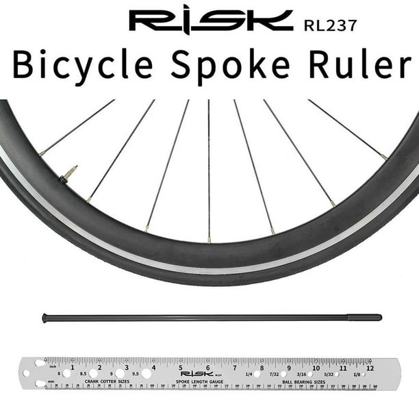 Regla para radios de bicicleta, manivela, tornillo de bloqueo, rodamientos de bolas, herramienta de medición