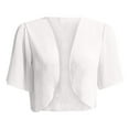 thumbnail image 5 of Meichang Women Short Sleeve Shrug Cropped Bolero Open Front Chiffon Cardigan Lightweight Sheer Bolero Shrug for Evening Dress, 5 of 5