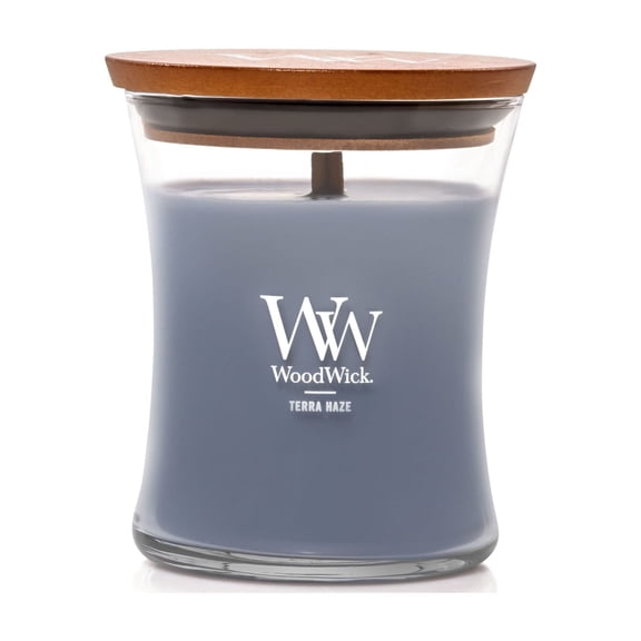 WoodWick Medium Hourglass Scented Candle, Crackles as it Burns, Terra Haze, 9.7oz