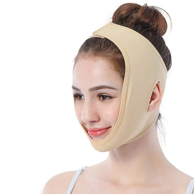 YISITIAN Facial Lifting Slimming Belt, Face Cheek V Shape Up Thin Mask Strap, Face Line Smooth Breathable Compression Double Chin Reduce Bandage for Daily Use(XL) CA919-6724