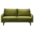 thumbnail image 2 of Pemberly Row Velvet Sofa Couch with Wooden Legs for Living Room in Army Green, 2 of 10