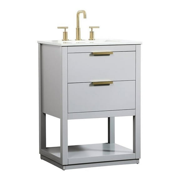 24 inch single bathroom vanity in grey