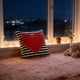 thumbnail image 1 of Funda de almohada de lino con estampado de corazones y letras | Funda de cojín decorativa para sofá o cama | Funda de almohada cuadrada de 45x45 cm, 1 of 6
