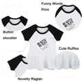 thumbnail image 2 of No Bottle No Peace Funny Dresses For Baby, Newborn Babies Skirts, Infant Princess Dress, 0-24M Kids Graphic Clothes (Black Raglan Dresses, 6-12 Months), 2 of 5