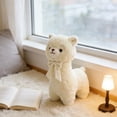 thumbnail image 5 of Cuddly White Alpaca Llama Lamb Toy - 13" Stuffed Animal Cushion Plush Doll, Kawaii Plushie, 5 of 6