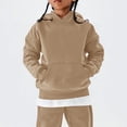 thumbnail image 6 of Goodw7 Kids Oversized Plain Hooded Sweatshirt, Pullover Hoodie with Kangaroo Pocket, No Drawstring Long Sleeve Cozy Top for Boys Girls Outdoor, 6 of 8