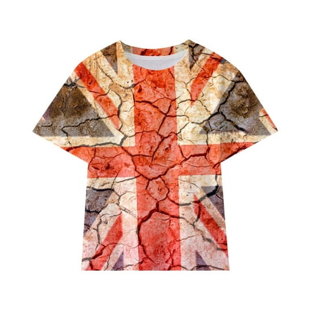 

ZRBYWB Kid Toddler Tees Shirts 4Th Of July 3D Graphic Printed Boy Girl Clothes Novelty Fashion Short Sleeve T Shirts Unisex Casual Tops Summer Tops