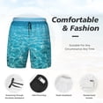 thumbnail image 3 of Haiem Crystal Clear Ocean Waves Mens Swim Trunks with Compression Liner 2 in 1 Swimming Shorts Stretch Swimwear Quick Dry,Board Shorts-X-Large, 3 of 9