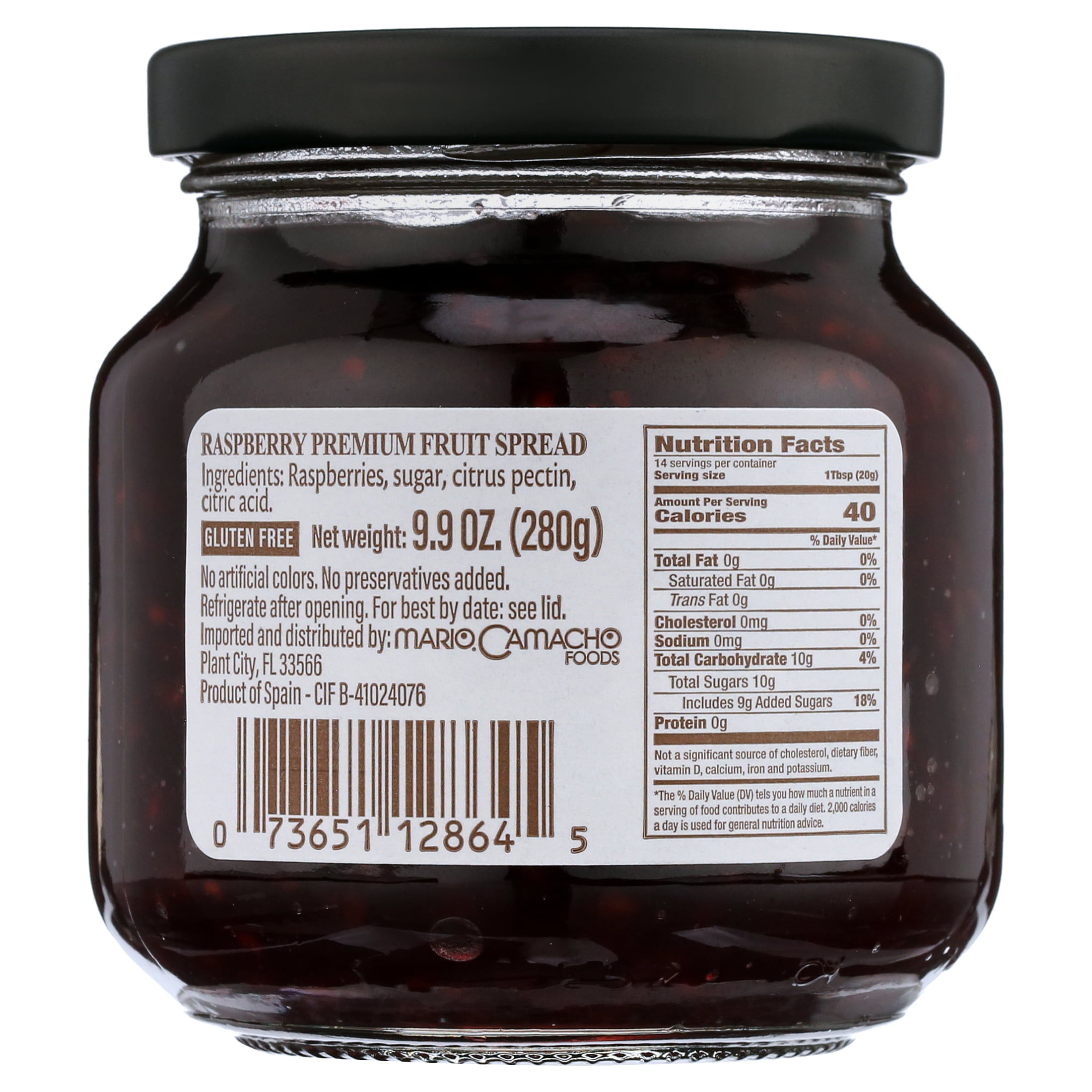 La Vieja Fabrica Fruit Spread Raspberry 9.9 oz Jar