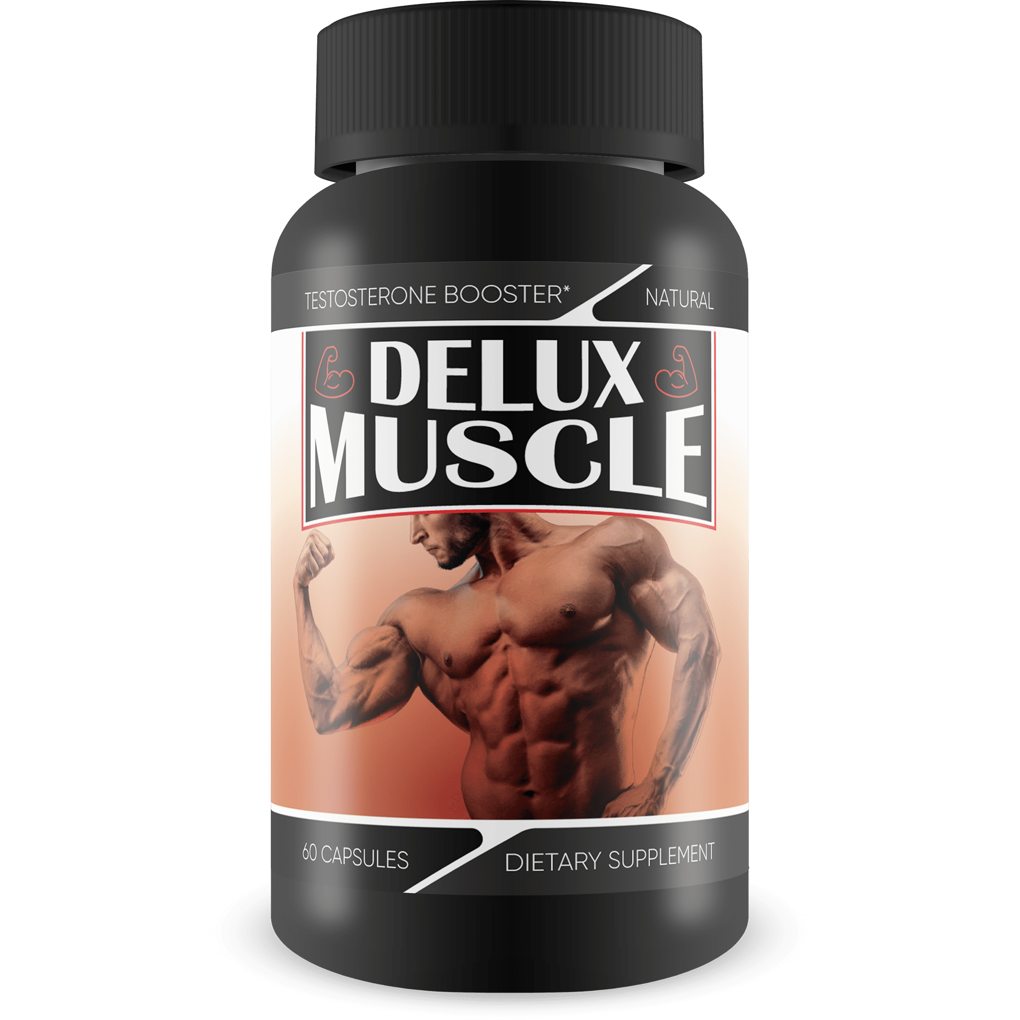 Delux Muscle - All Natural Testosterone Booster - Increase Strength and Stamina - Reduce Recovery Time - 60 Capsules