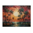 thumbnail image 3 of Designart "Orange Pink Palm Trees modern VI" Palm Trees Print on Natural Pine Wood, 3 of 5