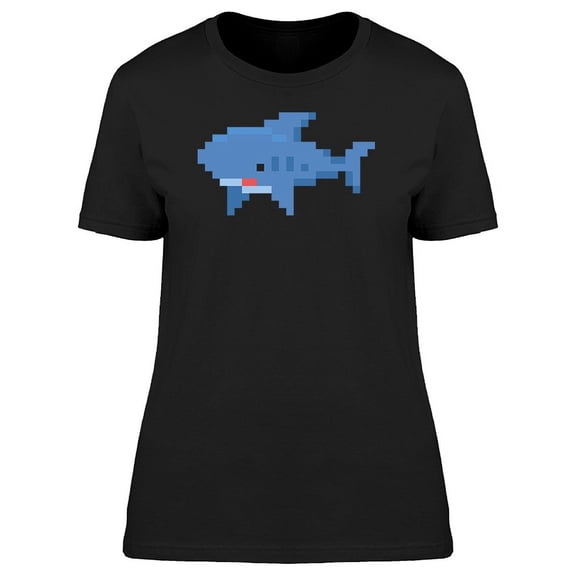 Blue Shark In Pixel Art Tee Women's -Image by Shutterstock