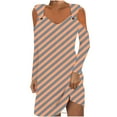 thumbnail image 2 of Wancir Women's Summer Maxi Dresses V Neck Cold Shoulder long Sleeve Casual Loose Long Split Dress, 2 of 5