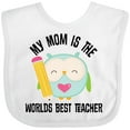 thumbnail image 3 of Inktastic Teacher Mom School Owl Girls Baby Bib, 3 of 4