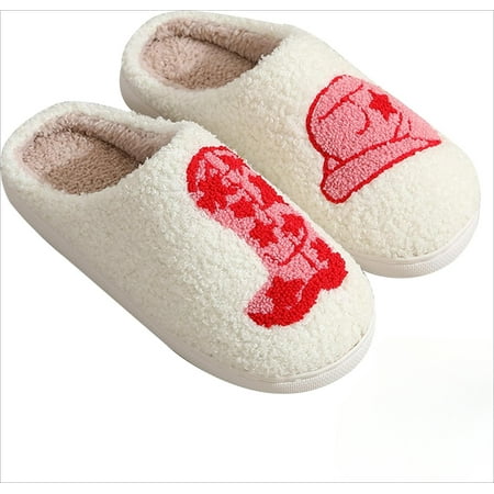 

House Slippers for Women Men Plush Warm Fuzzy Slippers Cozy Memory Foam Checkered Slippers Bedroom Indoor Outdoor Slip on Plaid Shoes with Fur