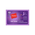 thumbnail image 4 of Hanes Girls Crew Socks, 10 Pairs, Cushioned Uniform Socks, Stretch, White, 4 of 5