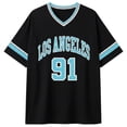 thumbnail image 3 of Kiijoy Toddler Girls Sports Tee Los Angeles Print Short Sleeve V Neck T-Shirt Summer Top, 3 of 3
