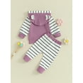 thumbnail image 4 of Liacowi Baby Girls 2PCS Outfits Sets Infant Girls Long Sleeve Contrast Color Hoodie Tops Striped Pants Sets Newborn Girl Fall Clothes 0-24 Months, 4 of 9