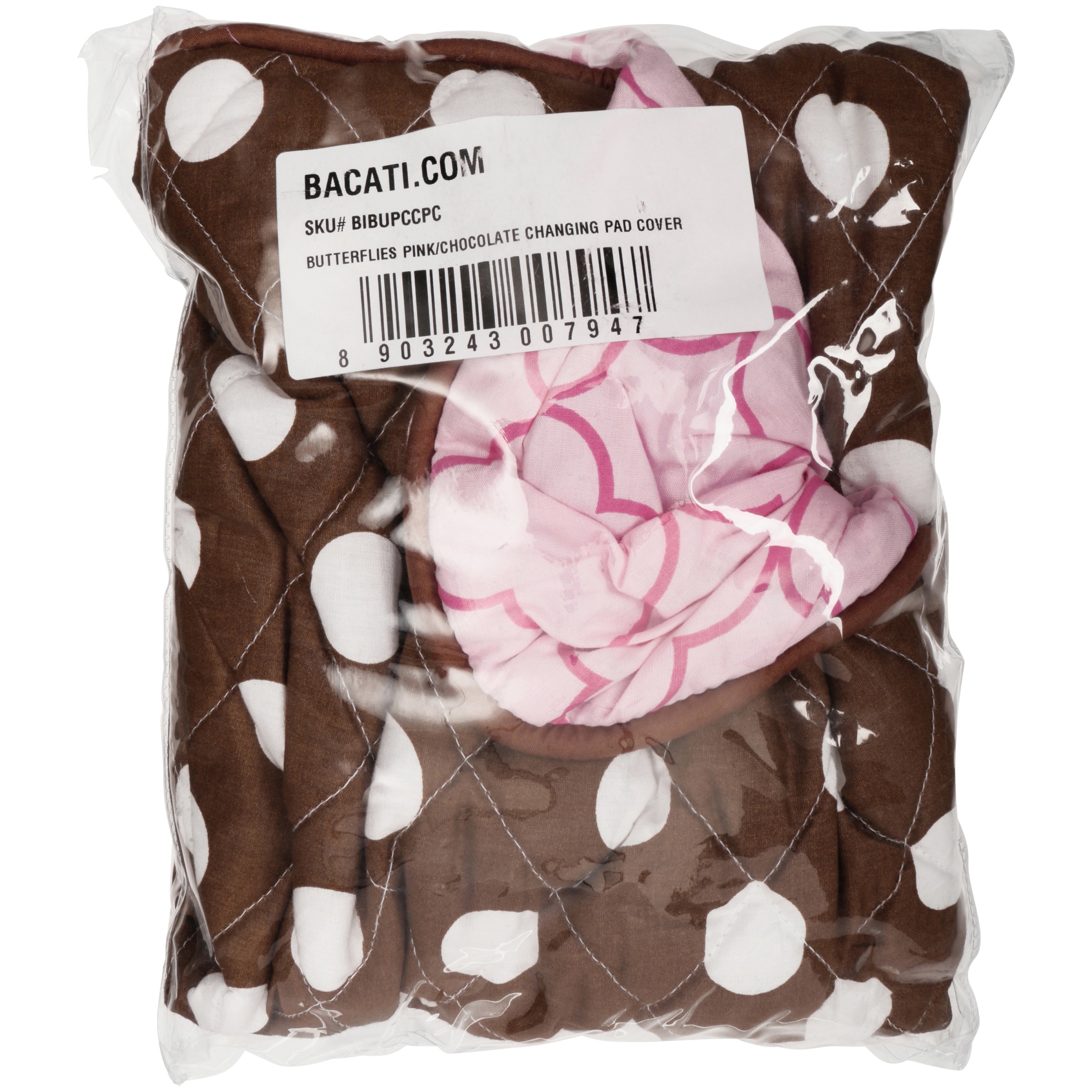 Bacati Butterflies Pink/Chocolate Changing Pad Cover - image 2 of 5