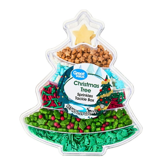 Great Value Christmas Tree Sprinkles Tackle Box, 3.39 oz